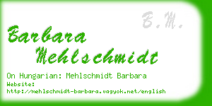 barbara mehlschmidt business card